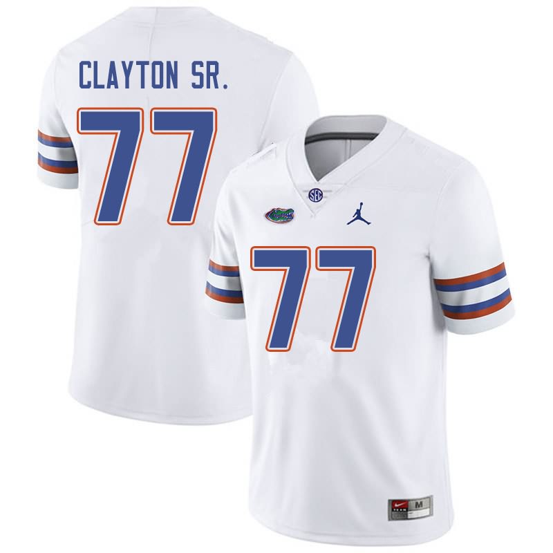 Men's NCAA Florida Gators Antonneous Clayton Sr. #77 Stitched Authentic Jordan Brand White College Football Jersey NZT1665VC